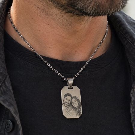 Collar Placa DogTag Personalizado con Foto o Texto