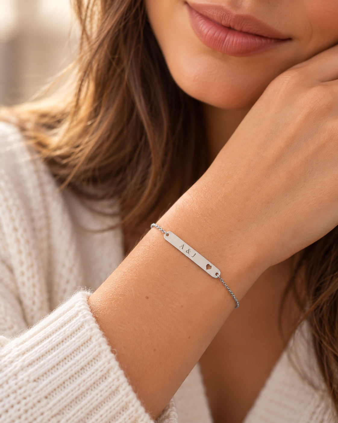 Pulsera de Barra Personalizada con Foto, Texto u Ojos - Imagen 2