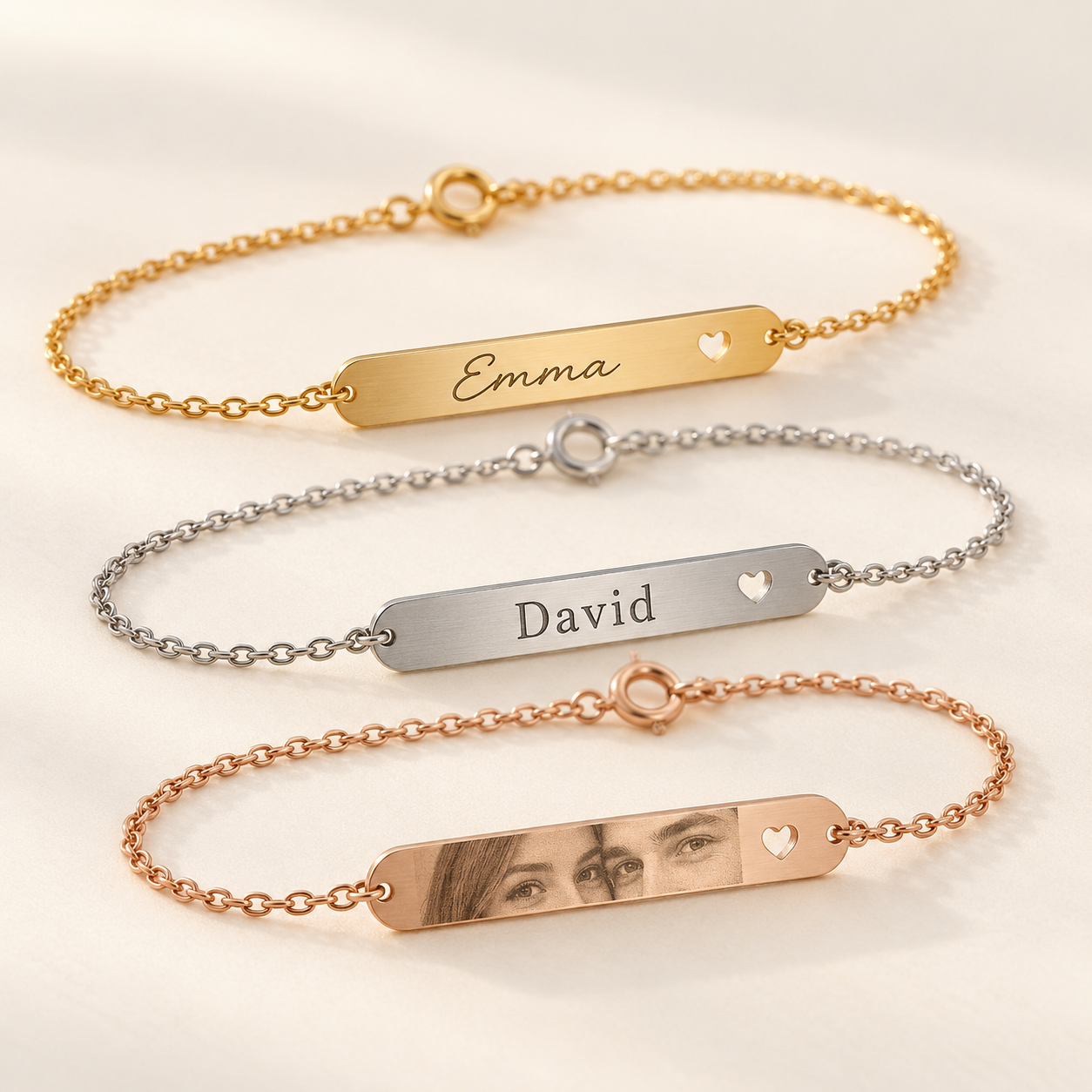 Pulsera de Barra Personalizada con Foto, Texto u Ojos - Imagen 7