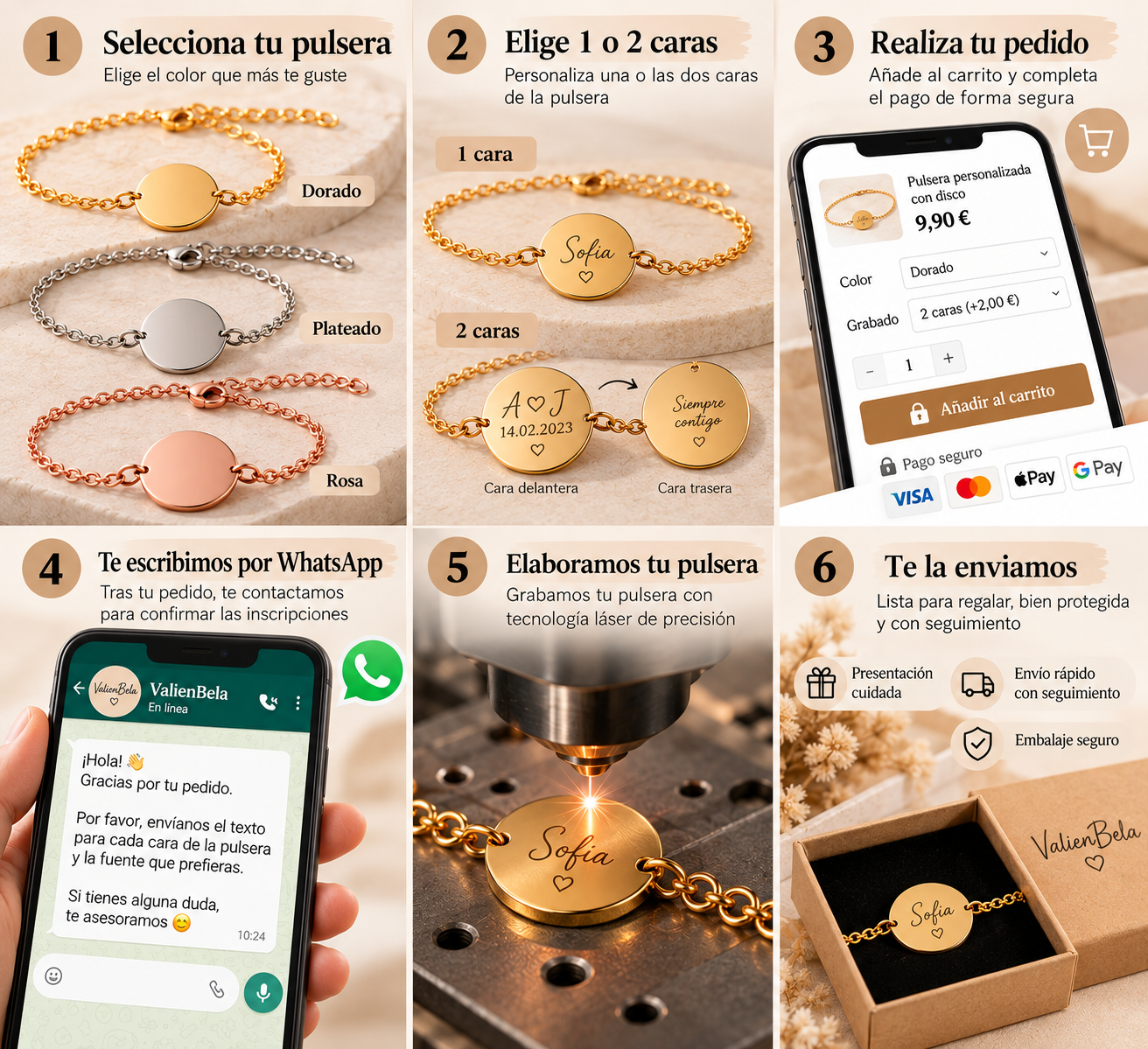 Pulsera Medalla Personalizada con Nombre, Iniciales o Fecha - Imagen 8