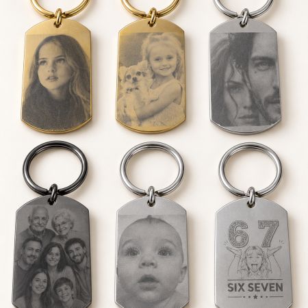 Llavero Placa Personalizado con Foto o Texto